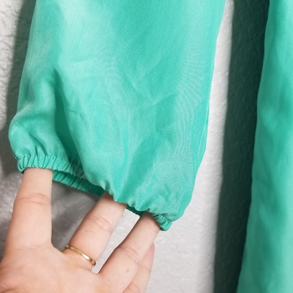 Altar'd State Bow Mini Dress Pleated Peacock Green - Picture 3 of 8